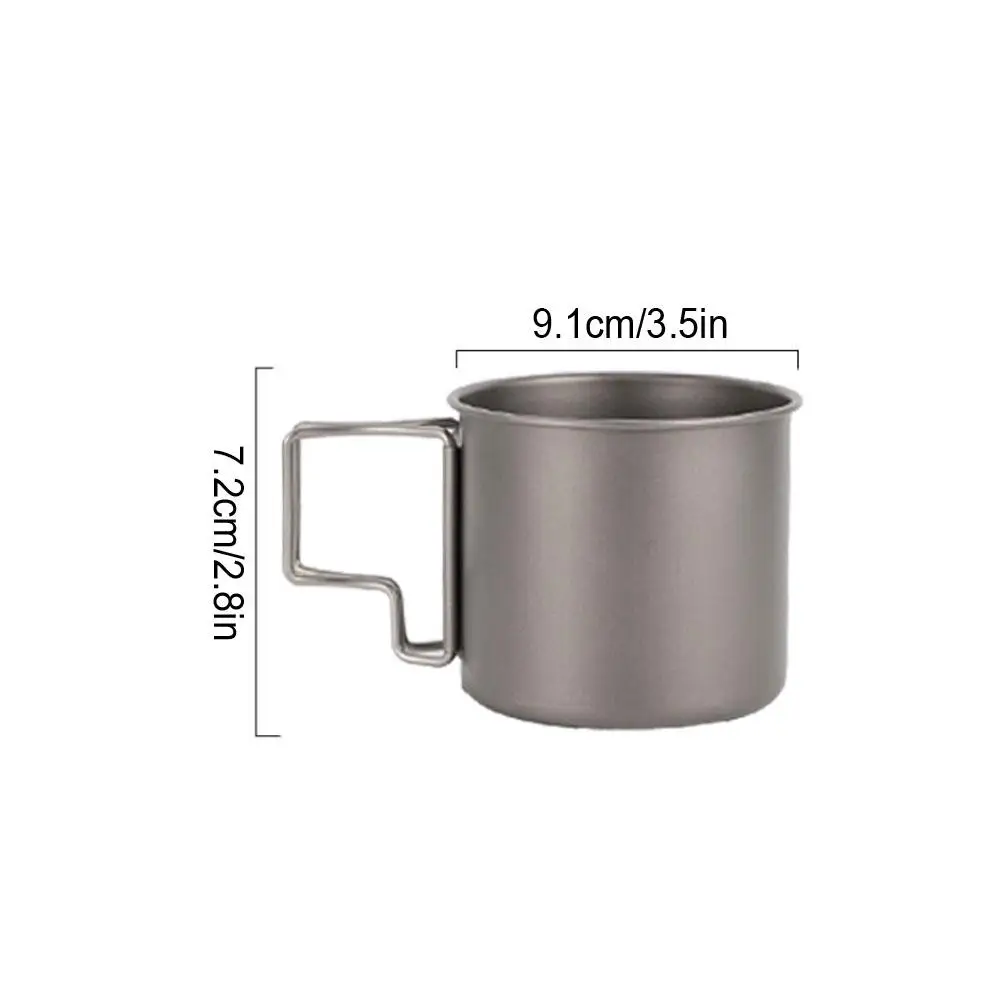 Titanium Camping Mug Cup Portable Tourist Outdoor Tableware Picnic Utensils Cooking Equipment Kitchenware for Hiking Travel