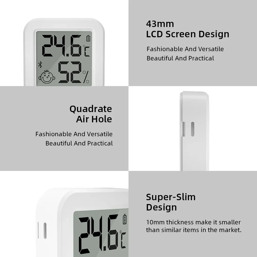 Smart Bluetooth LCD Temperature & Humidity Sensor with App Control