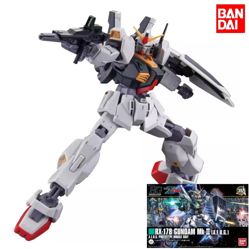 

Bandai Original HGUC RX-178 Gundam A E U G.Mark-Ⅱ 1/144 Anime Action Figure Assembly Model Toys Collectible Gifts For Children