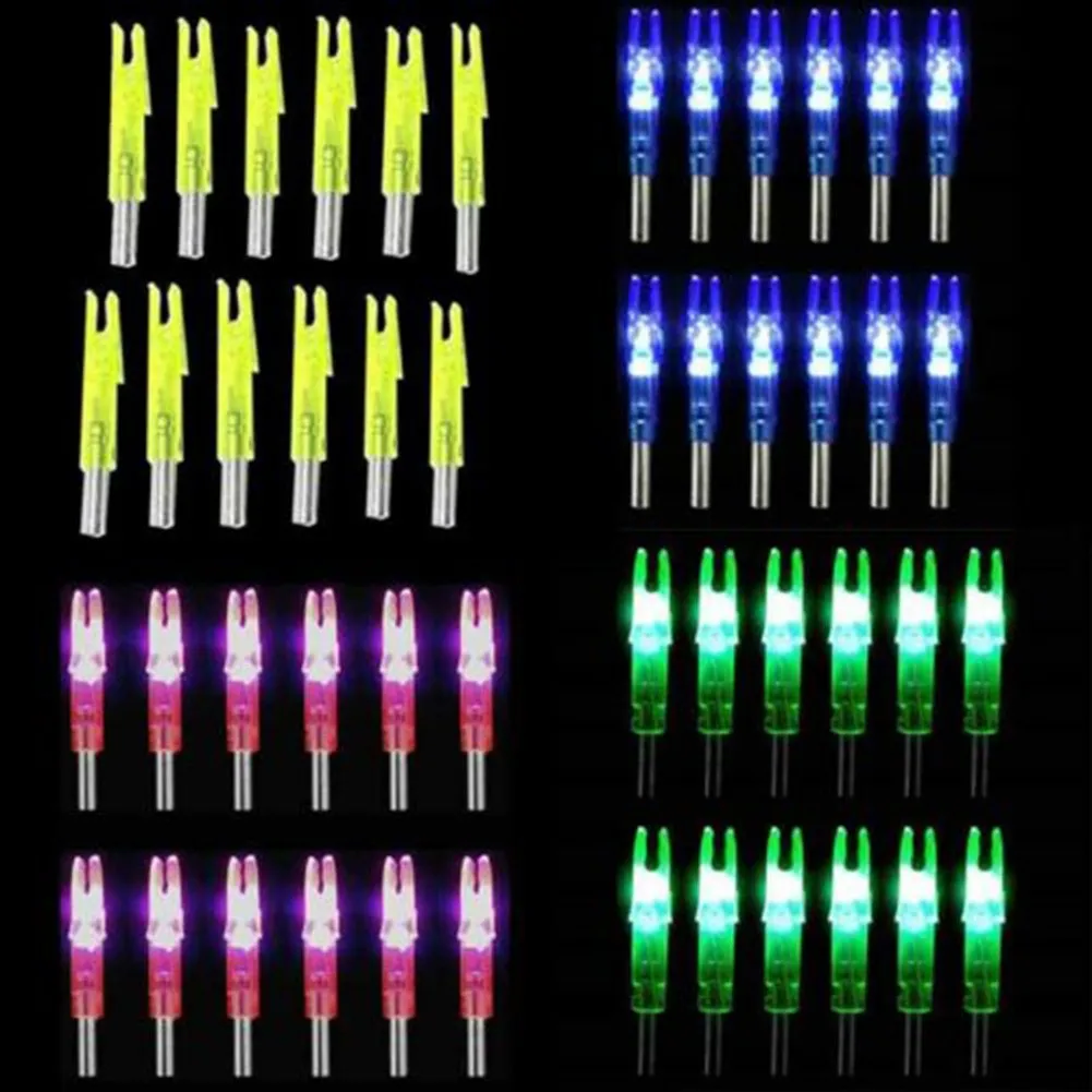 12pcs Automatic LED Archery Arrows Lighted Nocks For 6.2mm Archery Arrow Nock Used Continuously For 48 Hours Arrow Accessories