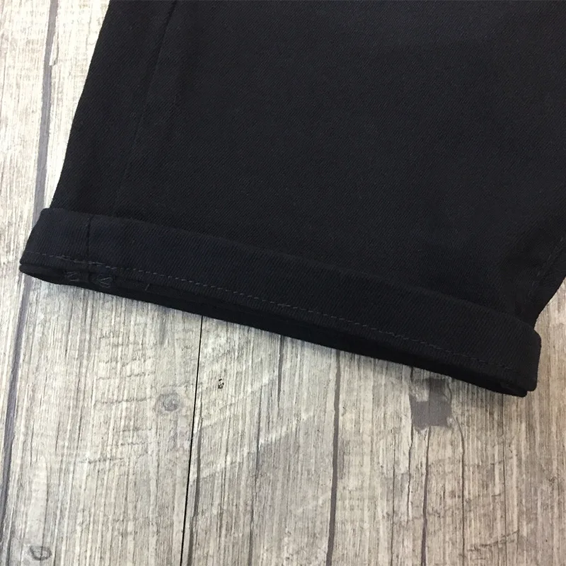 2024 New Summer Fashion Denim Shorts Men's Slim Straight American Street Trend Casual All-Match Cropped Pants