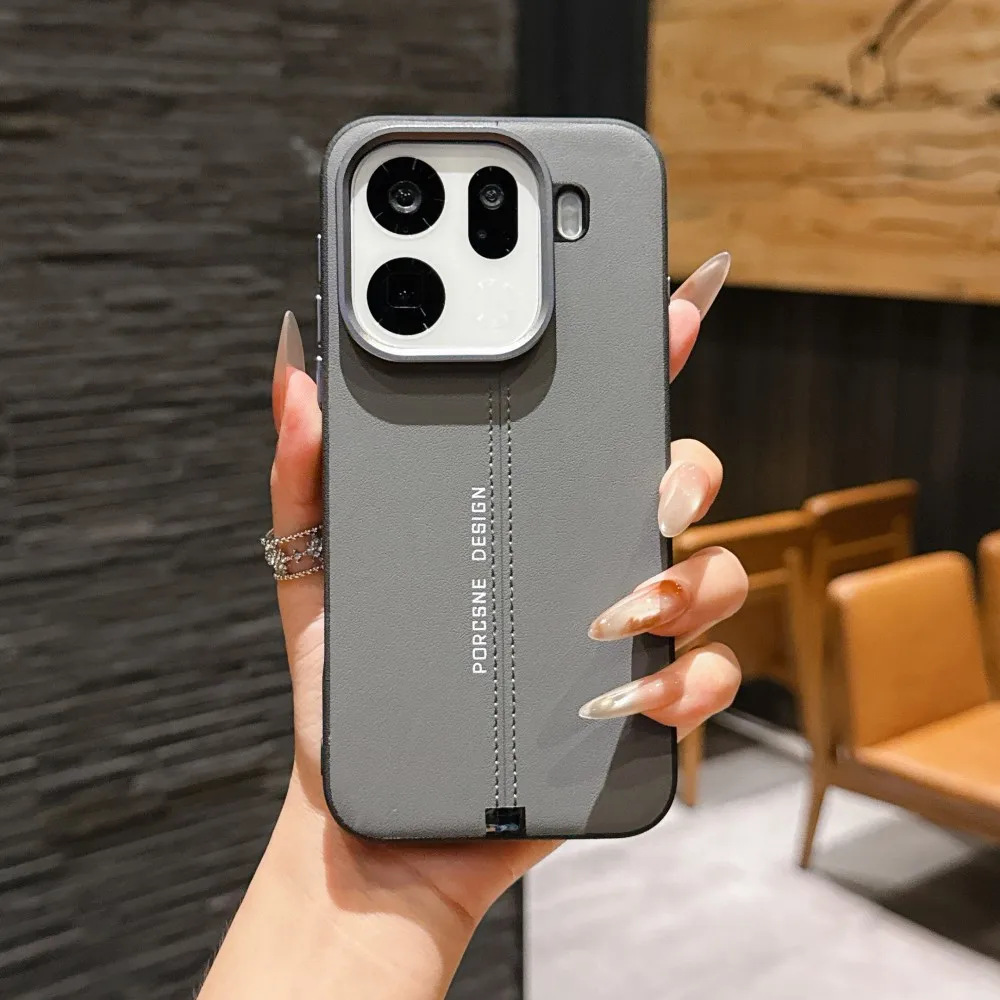 Luxury PU Leather Magnetic Wireless Charging Protective Back Cover Case