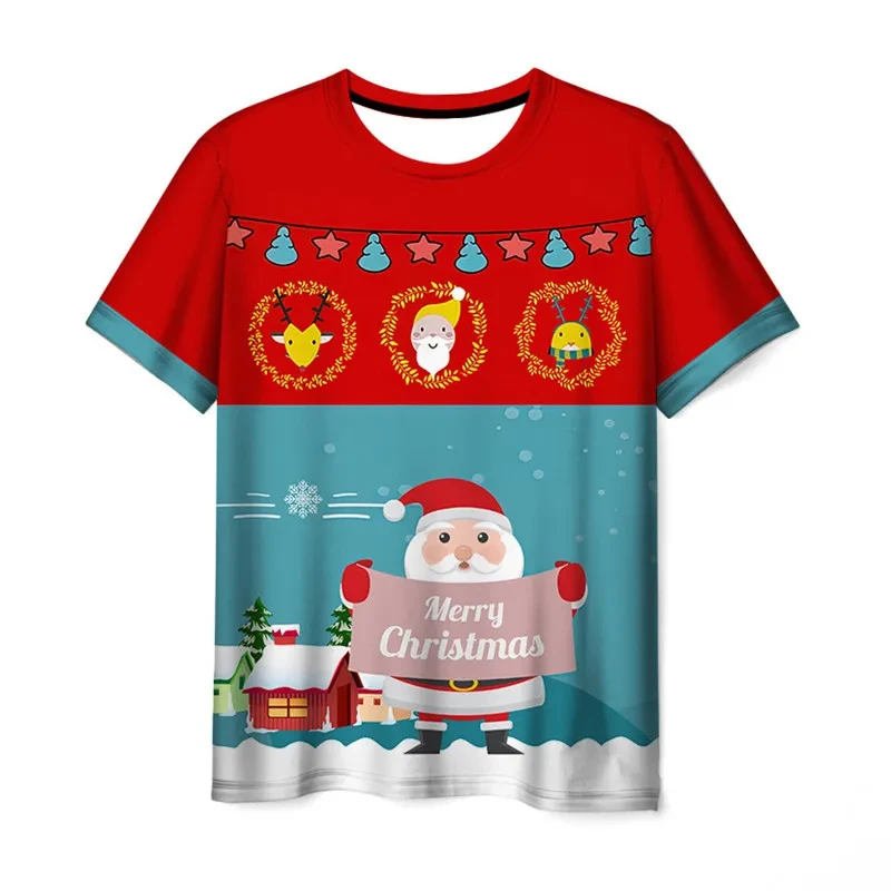 

Новые модные Графические футболки с рождественской тематикой, женская футболка с 3D принтом Good Omens, забавные подарки для милой девочки с мультяшным рисунком, топ