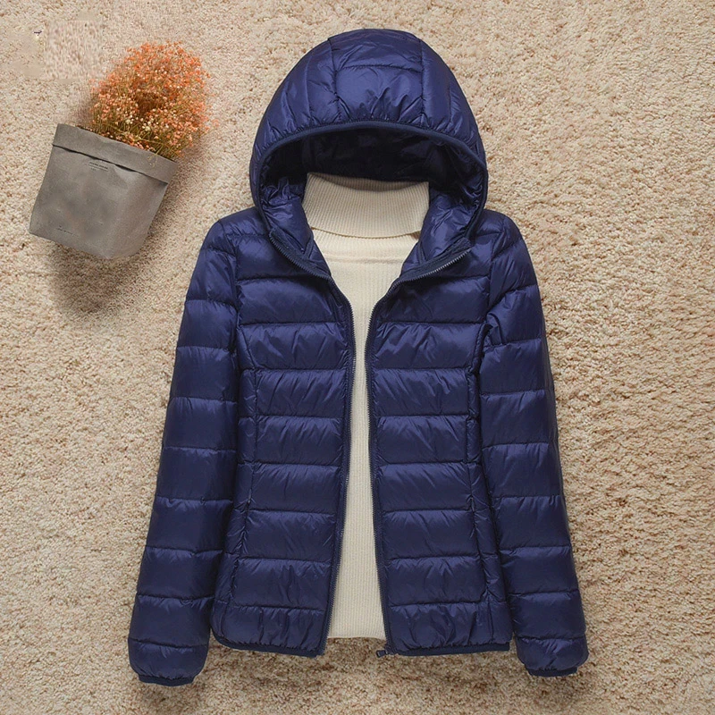 2023 New Fashion Female Cold Jacket Women Winter Light White Duck Down Jacket Slim Puffer Jacket Portable Windproof Down Coat 3