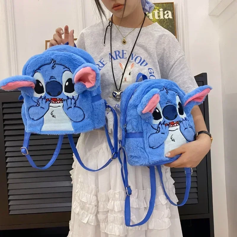Disney sewn plush backpack cartoon fashion 3D mini women's backpack large capacity cute children's school bag