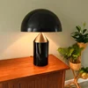 Modern Bedroom Decoration Mushroom Table Lamp Plating Iron Body LED Plug In Desk Lights Cafe Bar Hotel Table Lustres With Switch 5