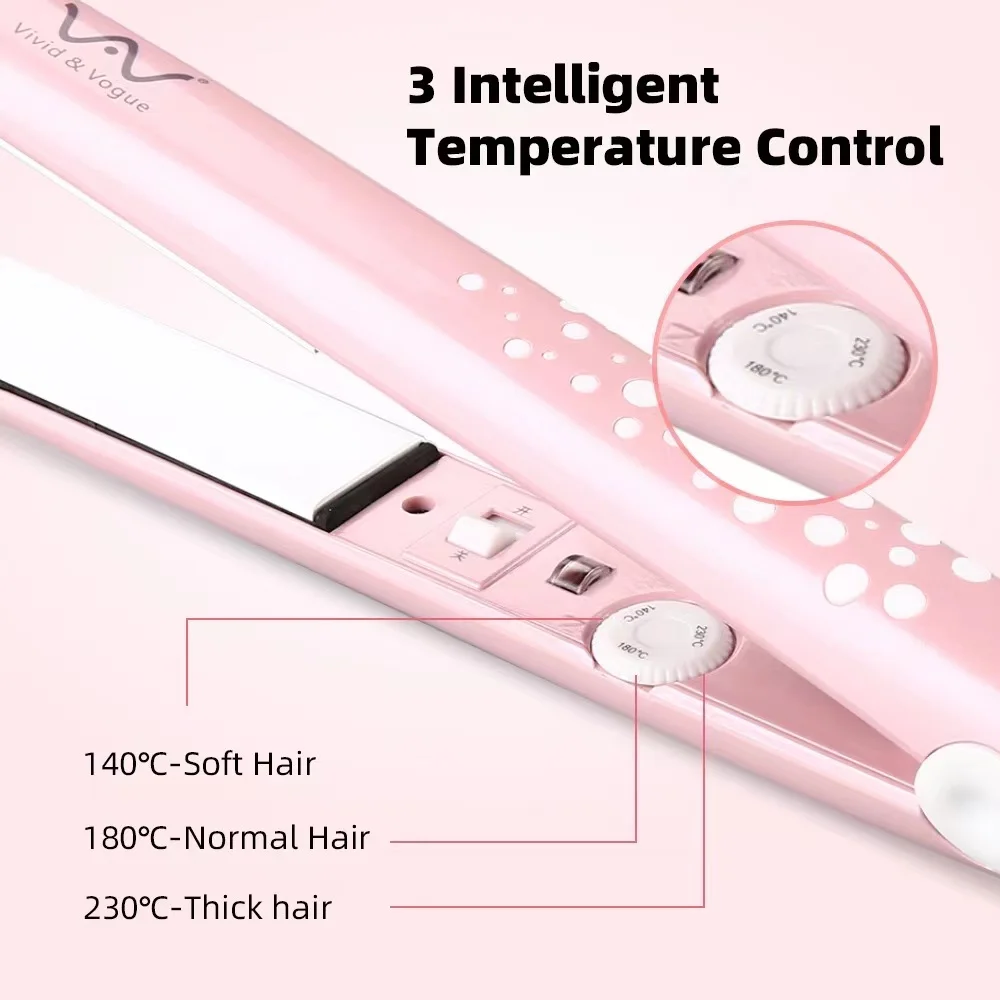 Vivid & Vogue Ceramic Hair Straightener Flat Iron 3D Floating Plate Fast Heating VAV030