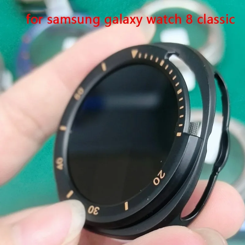 Enhanced Privacy Glass PC Case with Screen Protector Bumper for Galaxy Watch 8 Classic