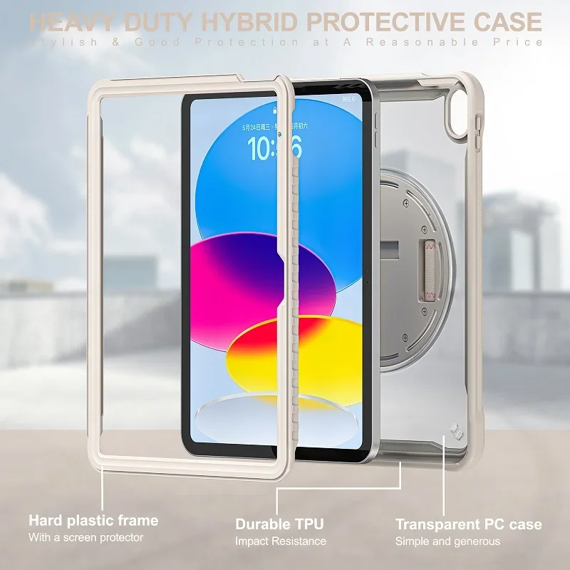 Heavy Duty Shockproof Rugged Tablet Case with Strap