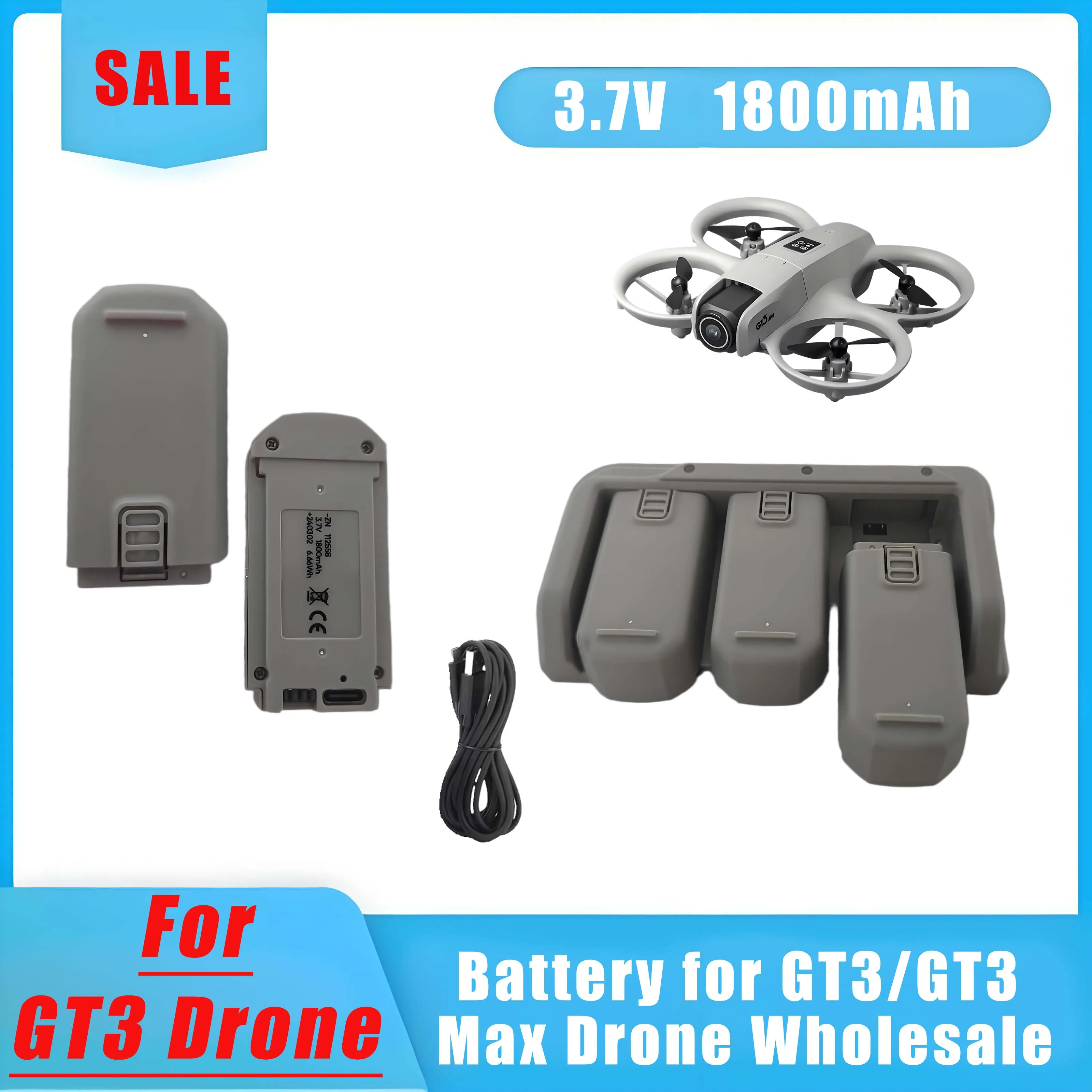 Batterie Drone 3.7V 1800mAh Lot 1-6pcs avec ou sans Chargeur
