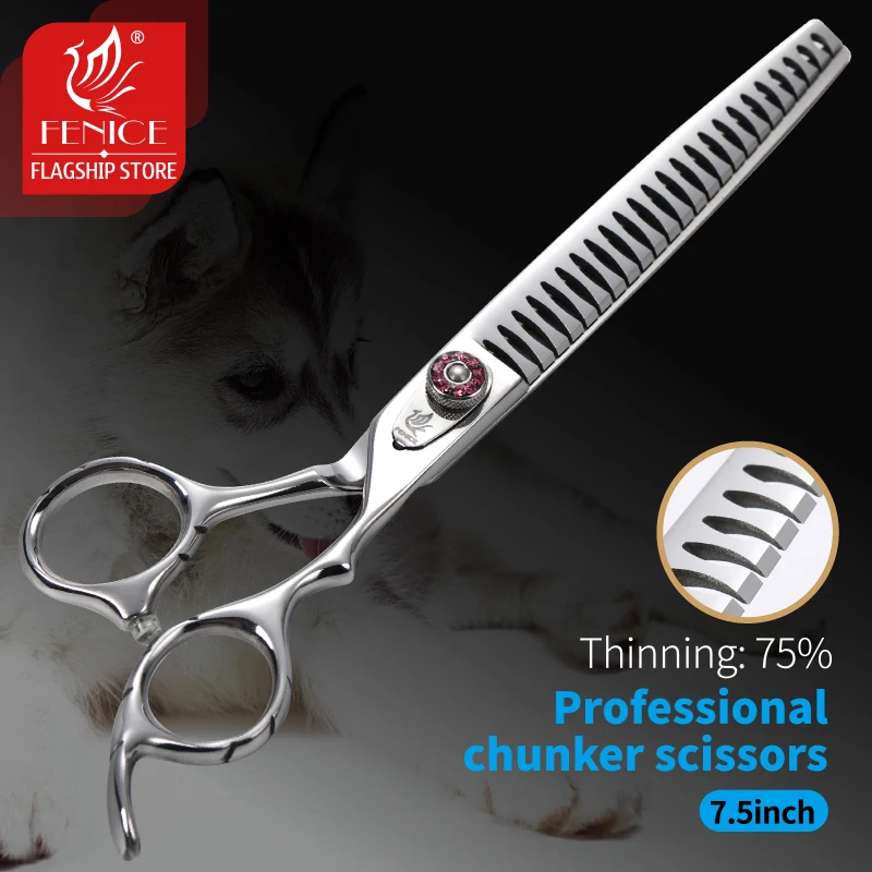 Fenice 7.5inch Professional Dog Grooming Scissors Chunker Shears Pet Supplies JP440C Dog Beauty Pet Items Accesories
