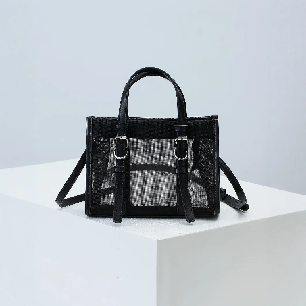Transparent Hollow Shoulder Bag For Mesh Totes Bag Summer Beach Bag Ladies Portable Handbags Vacation Bags Clutch feminina