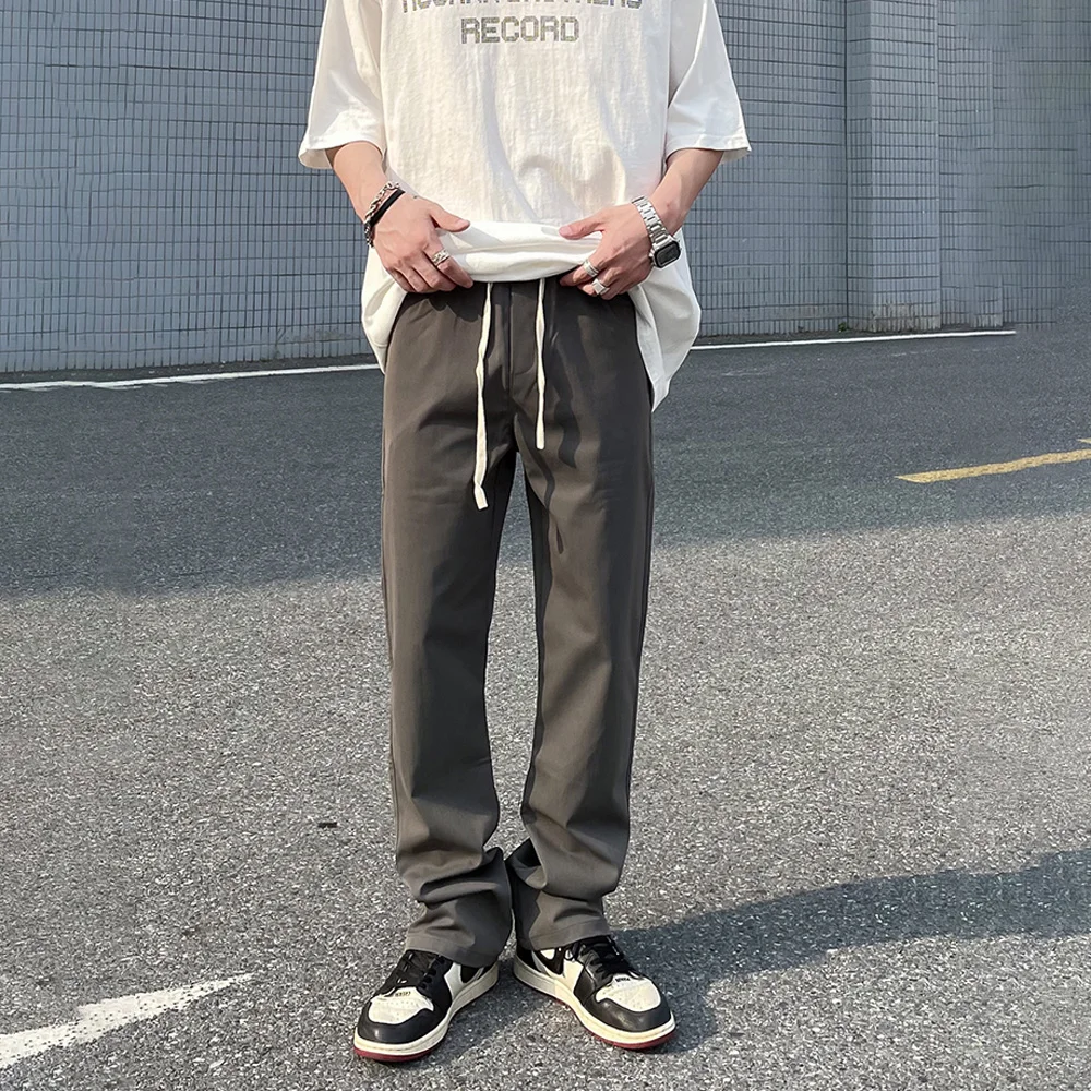 Summer Casual Pants Mens Formal Skinny Fashion Fit Y2k Slim Trousers Streetwear Simple Solid Color Designer Pantalones Hombre