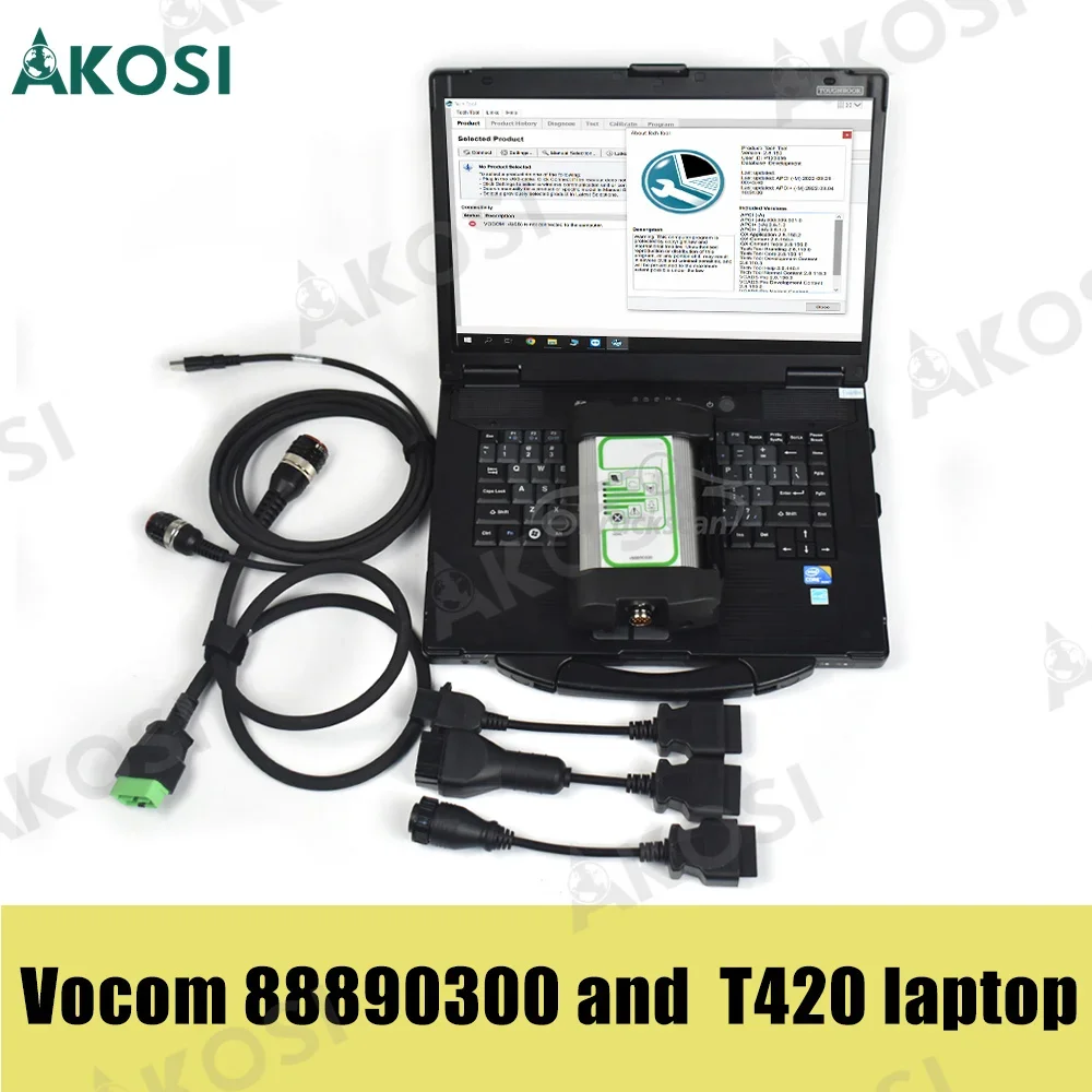 

V2.8.150 Truck Diagnostic Tool Vocom 88890300 For Volvo/UD/Mack/Renaul With Square Interface diagnostic tool with T420 laptop