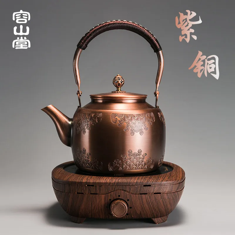 

Copper Pot Kettle Handmade Mechanism Copper Teapot Antique Large Tea Cooker Tea Brewing Pot Electric Ceramic Stove Tea Stove
