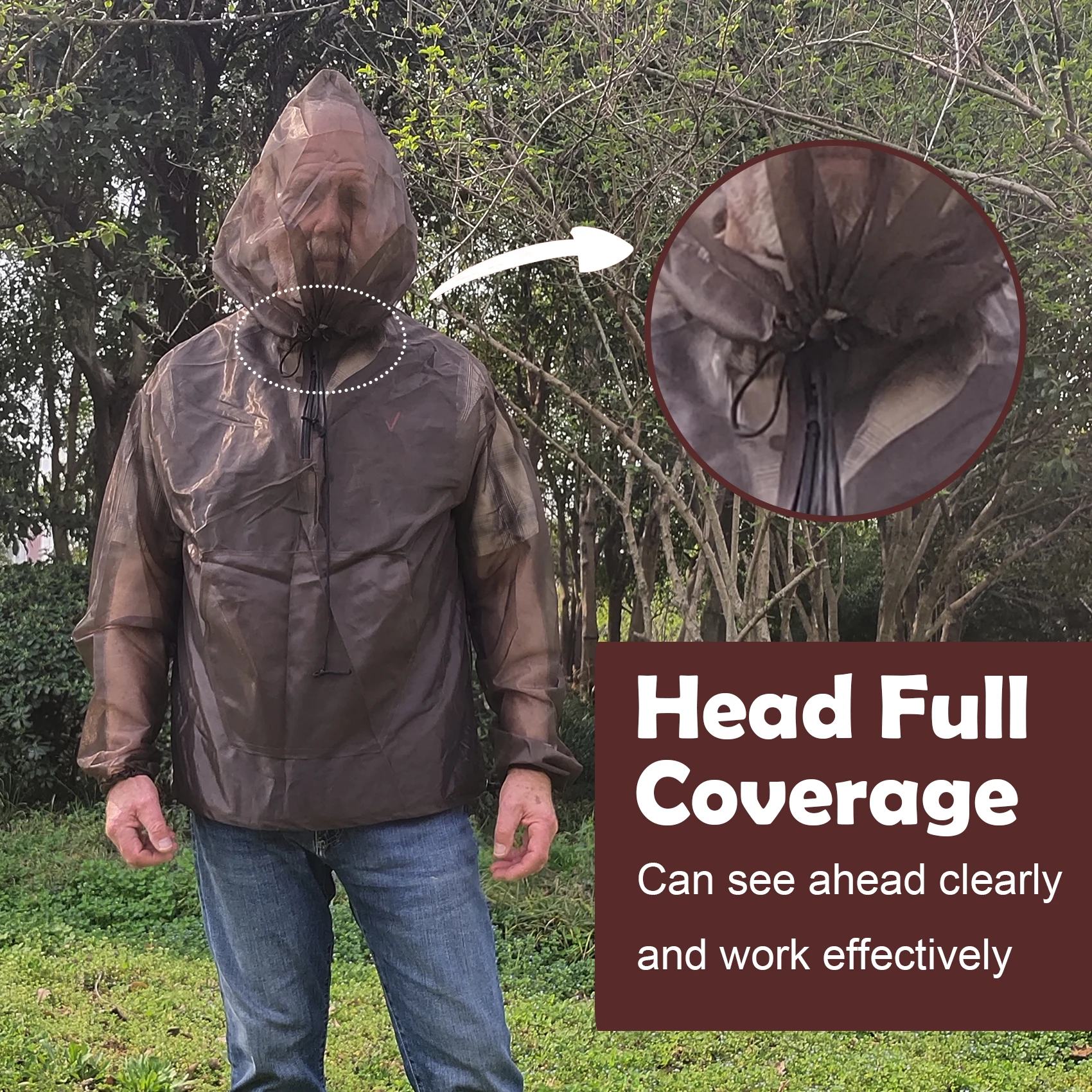 Fly Fishing Clothes Anti-mosquito Jacket Outdoor Ultralight 2000 Mesh Hooded Bug Jacket Net Protective Shirt Insect Shield Camping Fishing