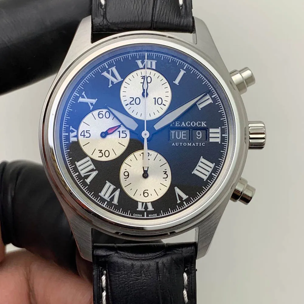 43mmLuxuryMensAutomaticMechanicalWatchLuminousCalendar