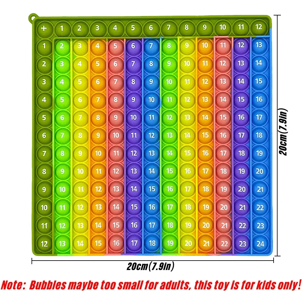 Multiplication Games Addition Chart Pop Fidget Toys, 12x12&12+12 Times Table Math Practice Activity, Montessori Educational Toys