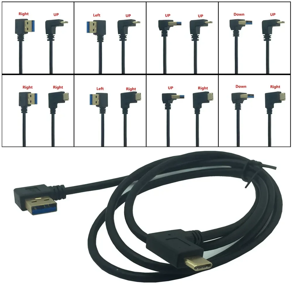 �ݵ��� USB 3.0 ��-USB 3.1 C Ÿ��, �Ʒ� ���� ������ ����, USB ������ ����ȭ �� ���� ���̺� Ŀ����, 90 �� �ڵ�, 1m