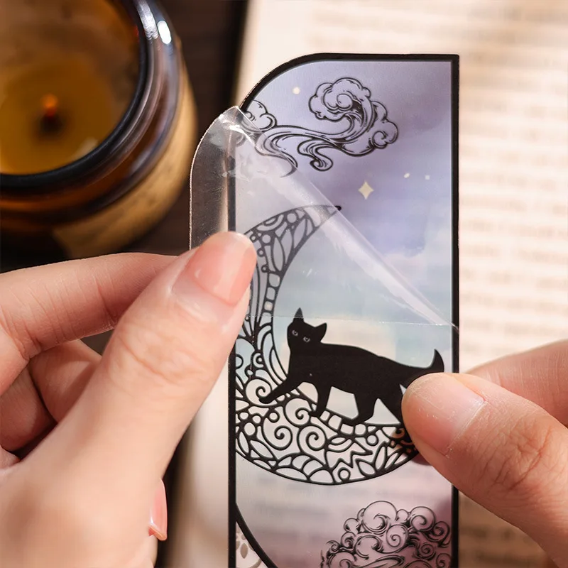 Shining Black Cat series Magnetic Bookmark Waterproof PET material Pages Books Readers butterfly magnetic bookmarks 6 pcs/pack