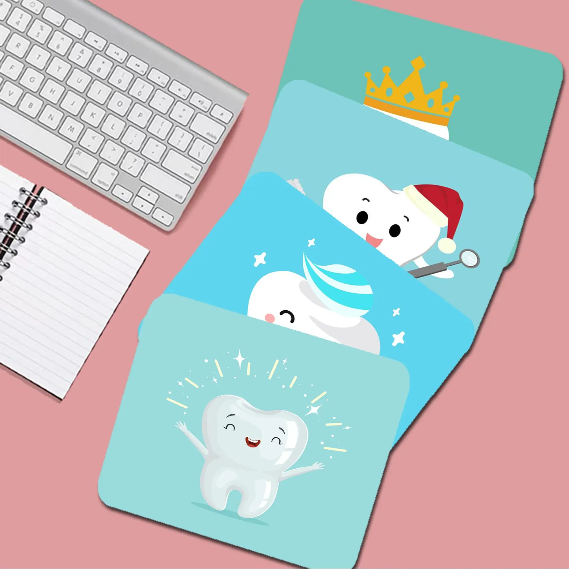 

Cute Tooth Small Cartoon Anime Gaming Mouse Pad Keyboard Mouse Mats Smooth Company For PC Mouse Carpet