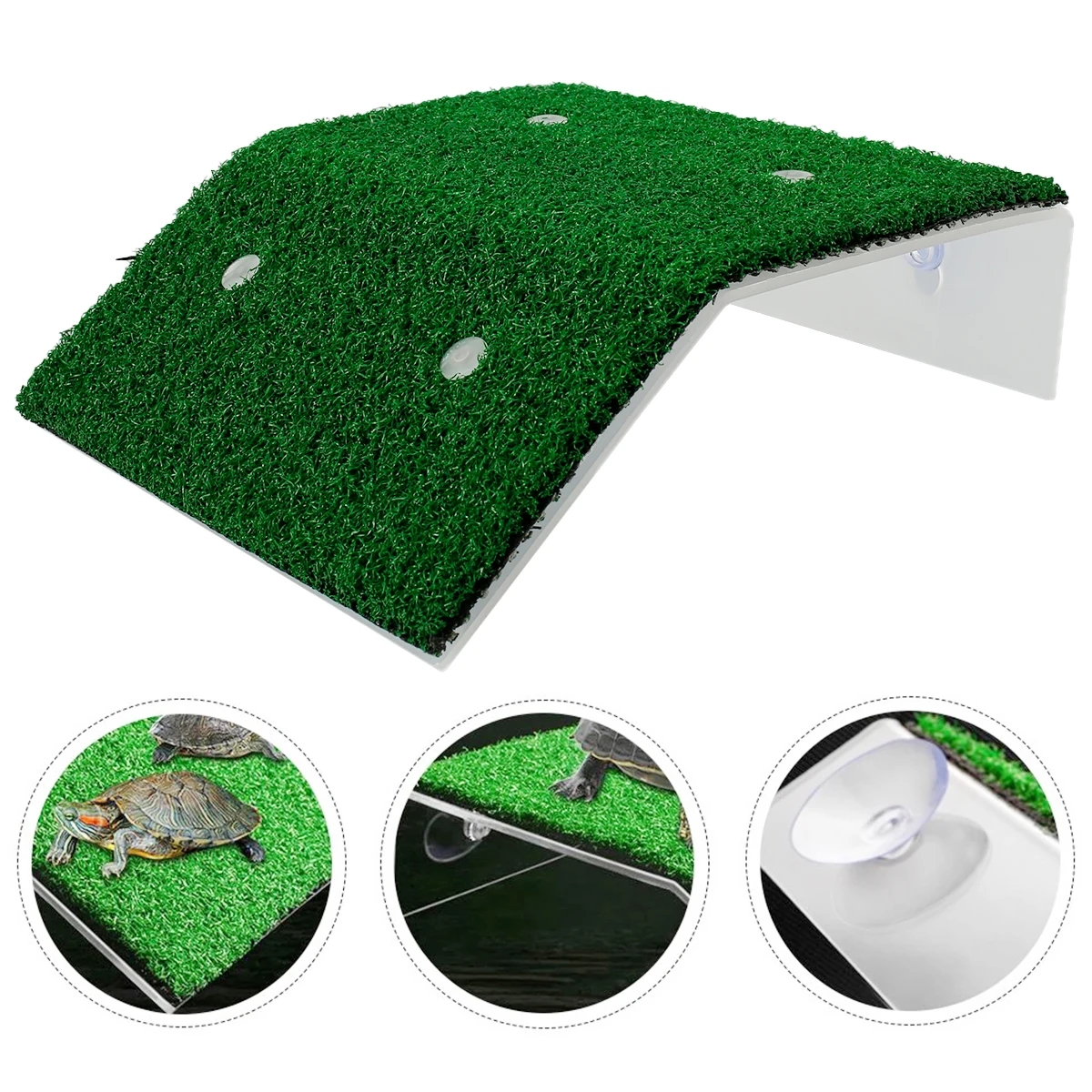 Aquarium Accessories Reptile Hammock Turtle Basking Platform with Simulation Turf