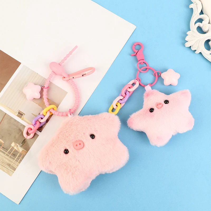 charms lover heart golden ring scarf buckle shawls scarfs button bandannas holder elegant style accessories gift Cute Star Piggy Plush Key Chain Cartoon Pink Star Pig Doll Pendant Key Ring Backpack Charms Car Decoration Bag Accessories