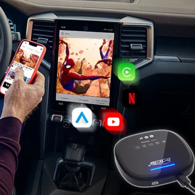 

JoyeAuto MMB Android 10 Wireless Carplay Ai Box Carplay Wireless Apple Carplay AI Box HD MI Output Mirrorlink Youtube Netflix