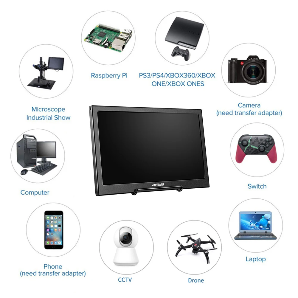 PC ӿ ޴  HD 1920x1200 IPS г ÷, VGA HDMI ȣȯ, ǻ Ʈ PS5  LCD ũ, 10.1 ġ