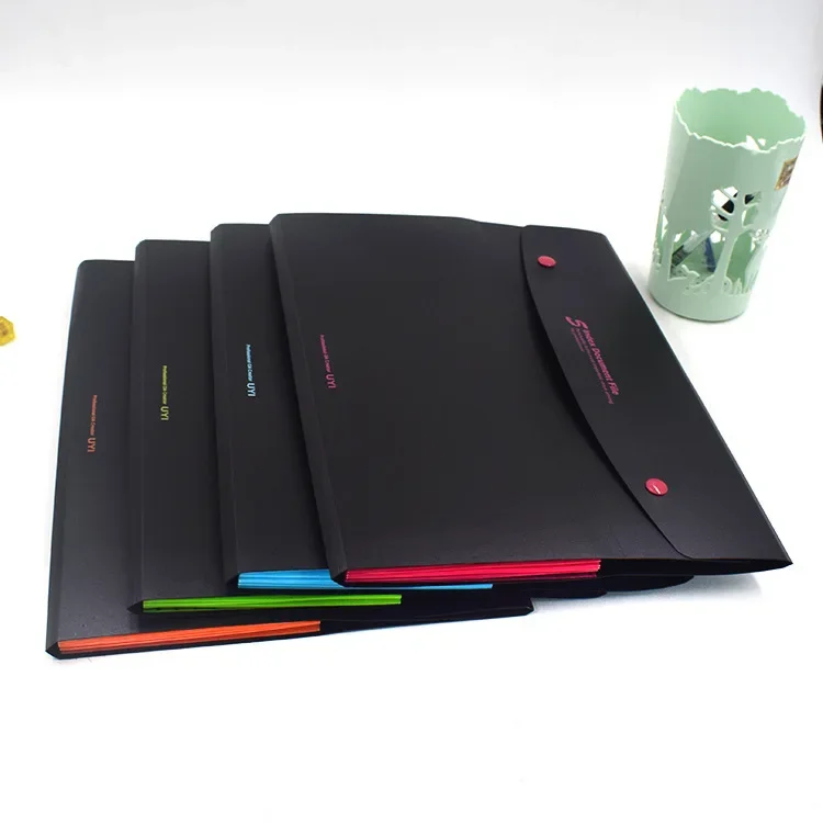 A4 Plastic Accordion File Folder Large Capacity Student Test Paper Organizer Storage Bag Document Bag