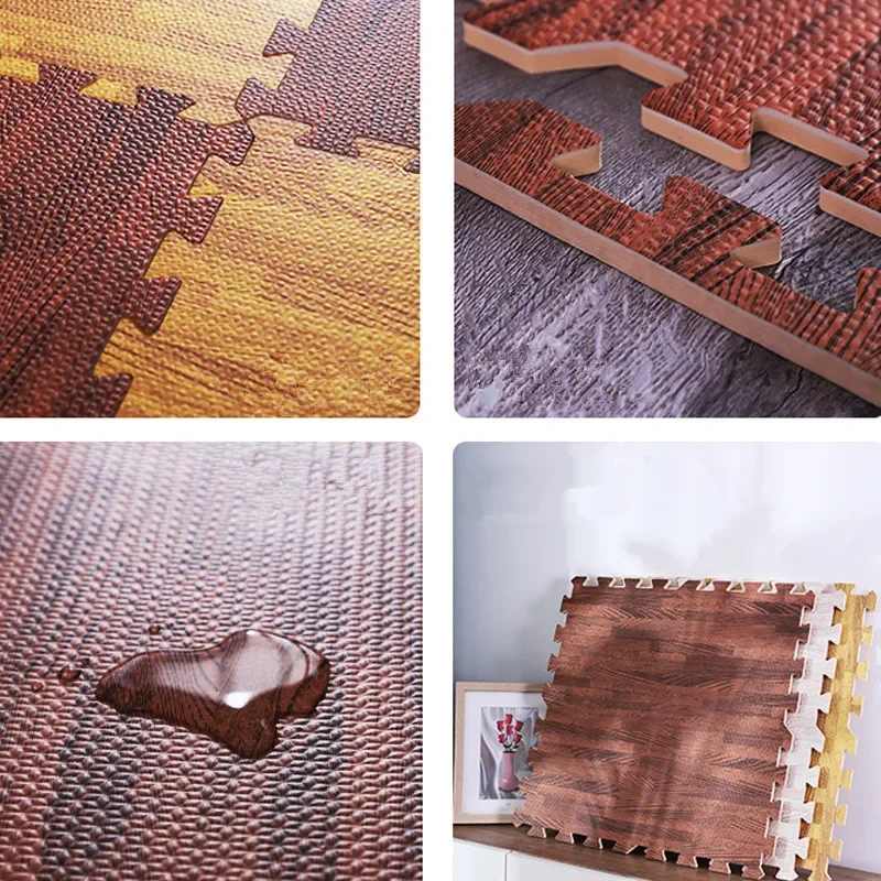 12PCS gyms & playmats Tatame Puzzle Mat Foam Play Mats Gym for babies Game Mat Baby Activity Gym Puzzle Mat Wood Grain Floor Mat 6