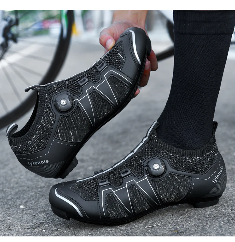 Grüne Rennradschuhe Herren Fahrradschuhe Schnelle Ratschenschnalle Kompatibel mit SPD System Pedal Outdoor Damen Rote Fahrradschuhe – Detail 14