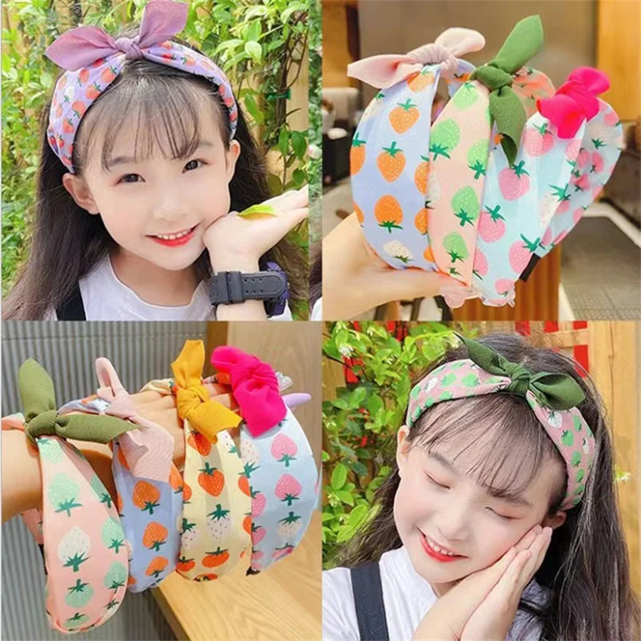 Bow Wide Brimmed Head Hoop For child Hair Accessories Boho Floral Print Headbands Cross Knot Hair Hoop Fashion Elegant Headwear spring round toe child leather shoes for girls 2023 new japanese pu uk uniform school shoes flat bottom cross shallow mary jane