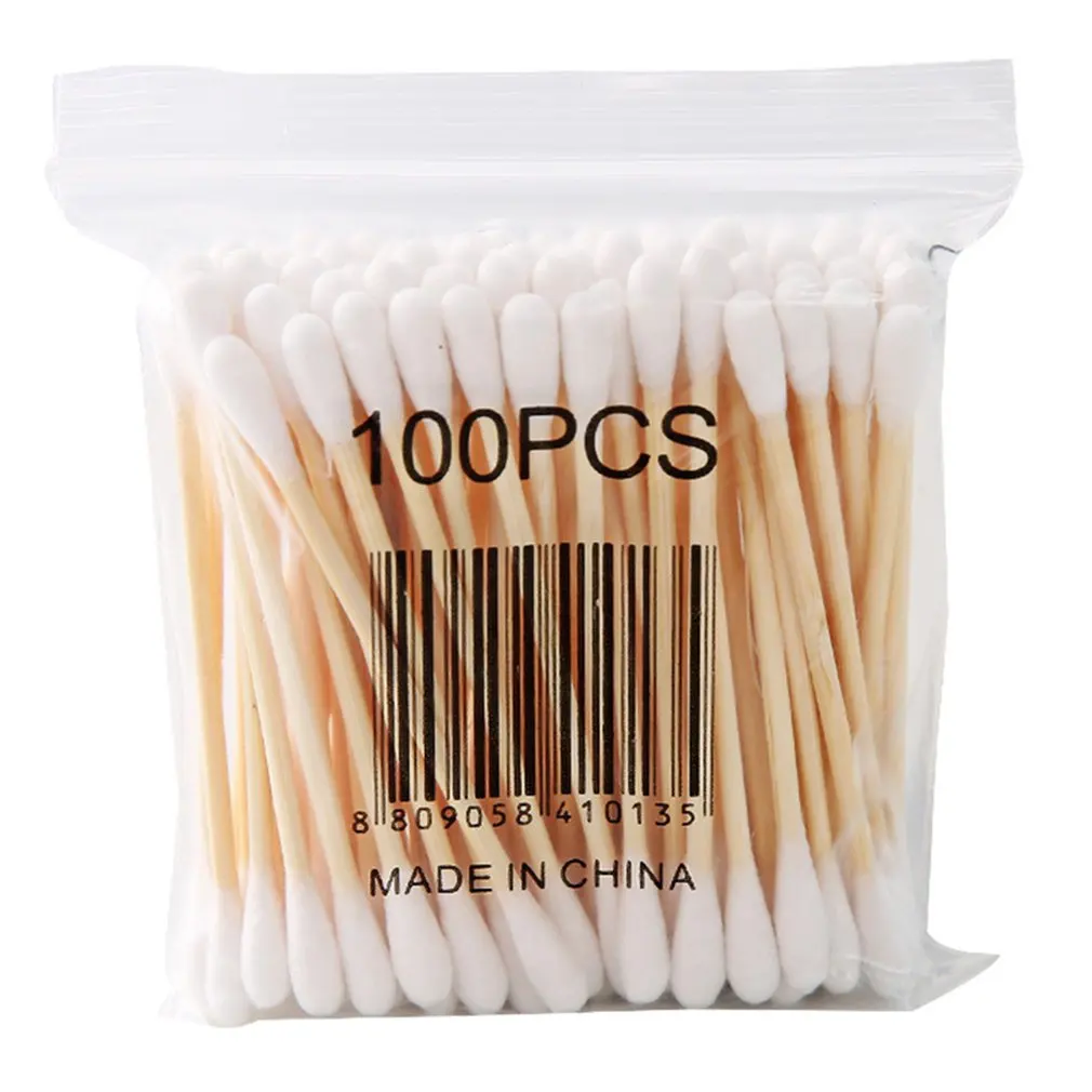 

00 Soft Bag Wooden Stick Double-Headed Cotton Swab Sanitary Swab Beauty Stick Makeup Cotton Swab Stick Beauty Tools