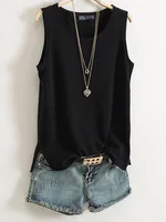 Cotton and Linen Camisole Women's 2023 Summer New I-shaped Sleeveless Knitted Bottoming Shirt Short Outer Wear Loose Top Solid - Image 3