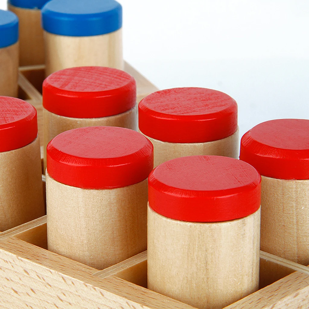 Montessori Sensorial Material Toy-Sound Cylinder Box Set Wooden Toy Develop Hearing Ability For Kids Preschool Educational