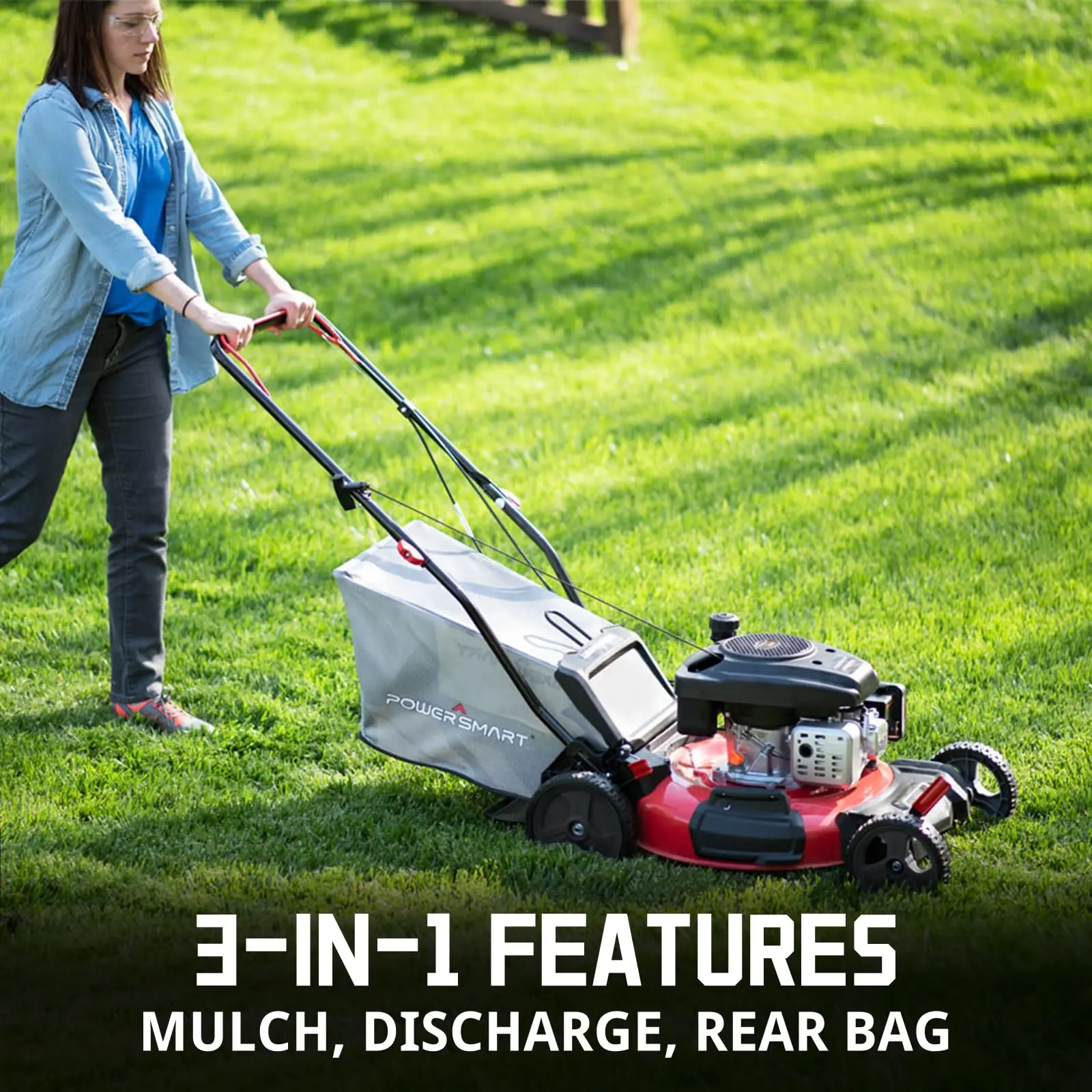 Self-Propelled Gas Lawn Mower 21" 170cc OHV Engine 4