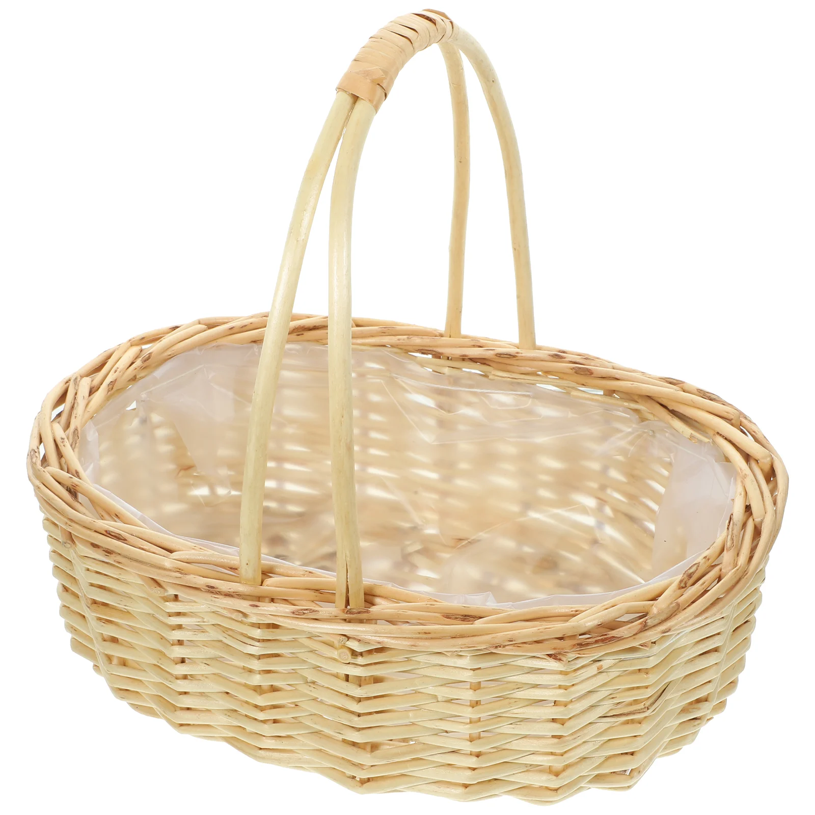 

Handmade Rattan (oval Chicken Leg Basket) Home Hamperation Picnic for Storage Decor Wicker Handheld Fruit