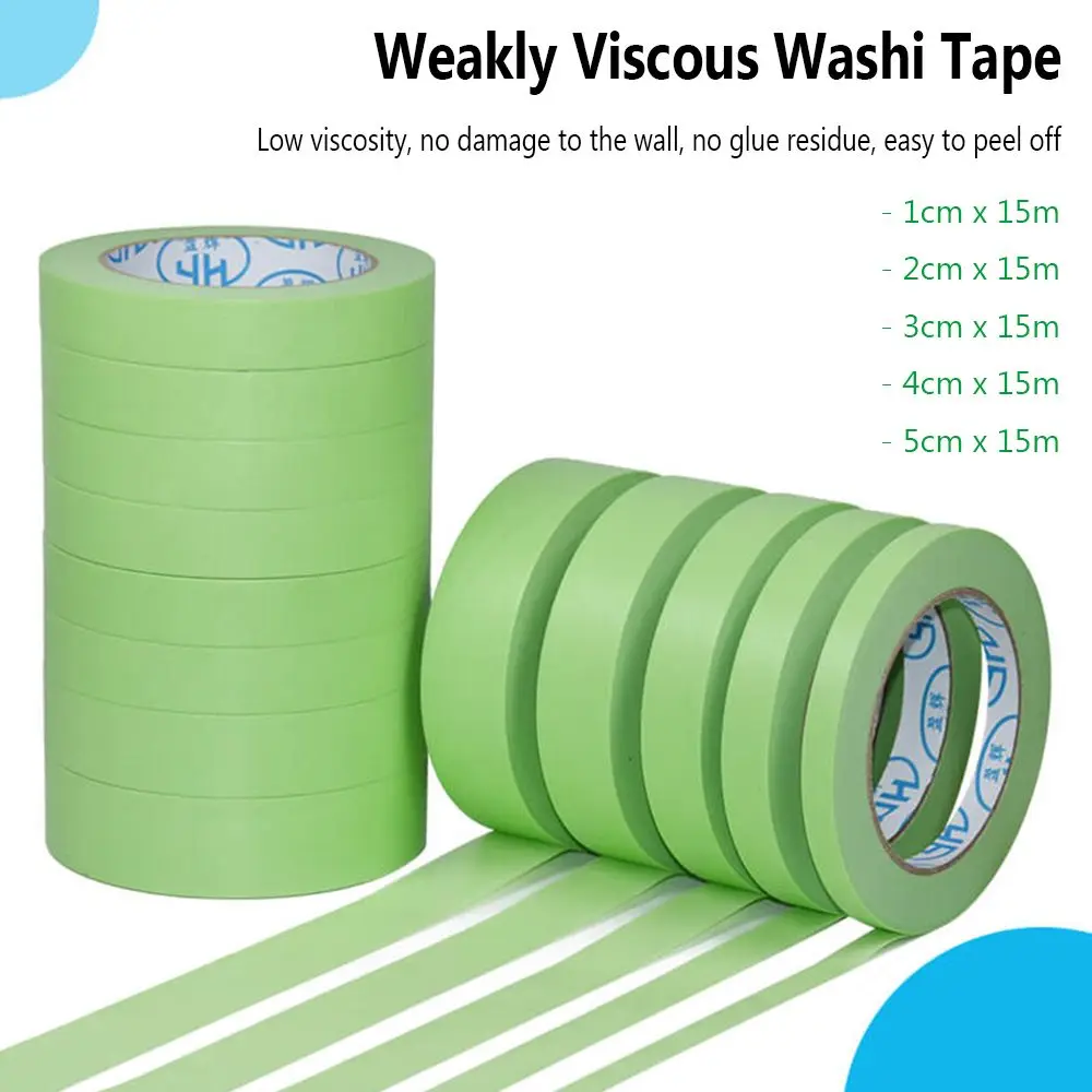 

15M High Quality Wall Art Adhesive Masking Tape Weak Viscous Washi Tape Latex Paint Separation