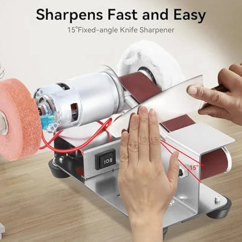 BHBD-Mini Belt Sander-Power Belt Sanders,Small Bench Sander Machine,7 Gear Adjustable Speed Electric Sander