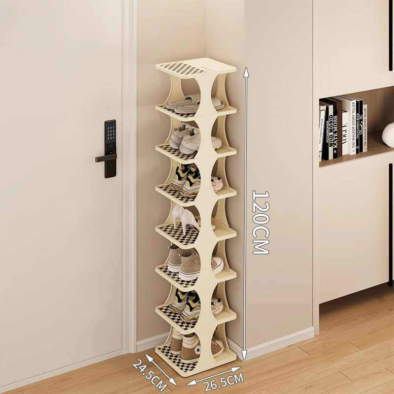 Household Storage Artifact Multi-Layer Shoe Storage Rack Space Saving  Economical Home Narrow Door Corner Seam Door Shoe Cabinet