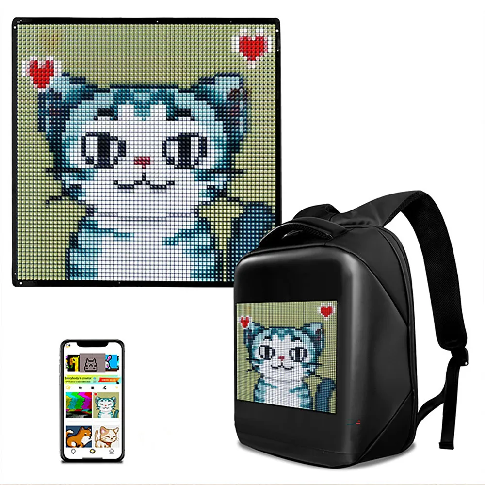 

64*64 LED Display Color Bluetooth-Compatible Wireless Link LED Screen Foldable Rolling Led Flexible Screen