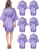 6 pièces Robes d'escouade d'anniversaire pour femmes fête d'anniversaire reine Spa peignoir Kimono Spa Robe pyjama Robes de fête Robe soyeuse