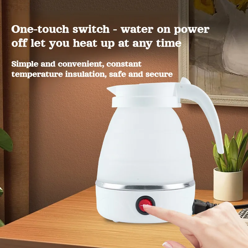 Mini Collapsible Kettle Silicone 304 Stainless Steel Electric Kettle Portable Outdoor Travel Kettle Retractable Electric Kettle 5