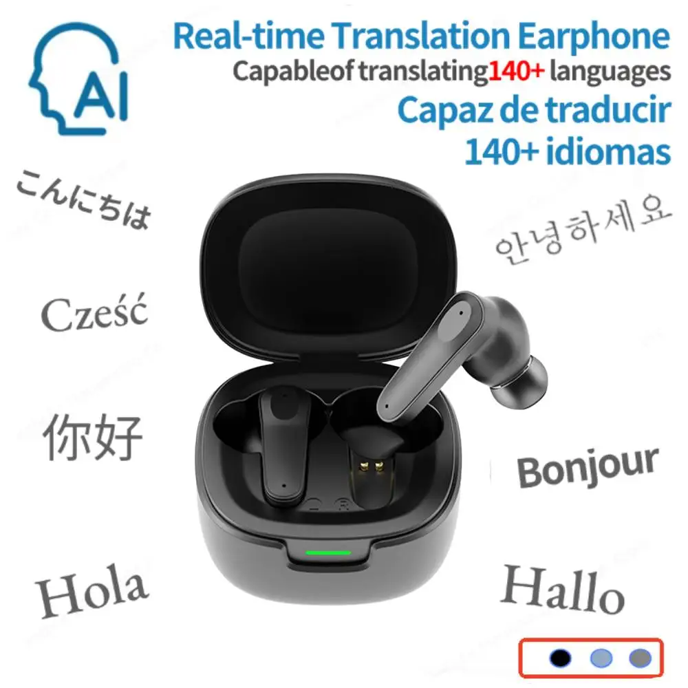 [AI Translator Earphone] A98 Bluetooth5.4 Translation Earbuds AI Real-time Wireless Headphones Office Travel 16mm Driver Unit