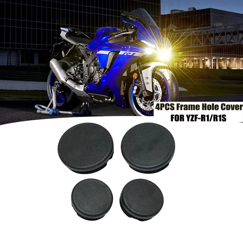 JISADER Motorcycle Frame Hole Caps Cover Kit Components Decorative Frame End Cap Set
