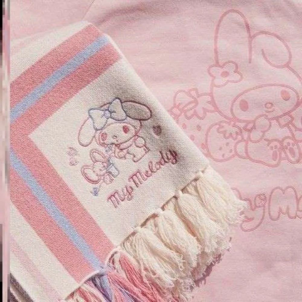 

Оригинальный Sanrio Cinnamoroll шарф для школьной формы Kuromi Зимний милый мягкий вязаный Универсальный теплый праздничный подарок для девочек и детей
