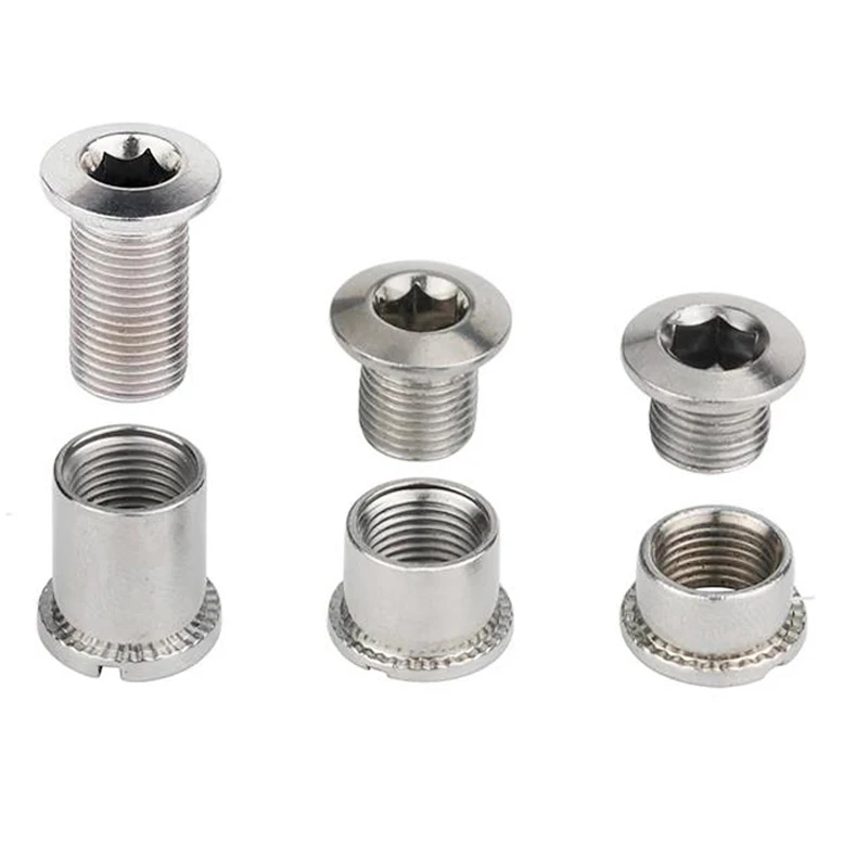 Bike Crank Bolt 5/20pcs Bicycle Chainring Blots Screws M8 Nuts For Single Double Triple Chainring MTB Road Bike Crankset Fixing Part
