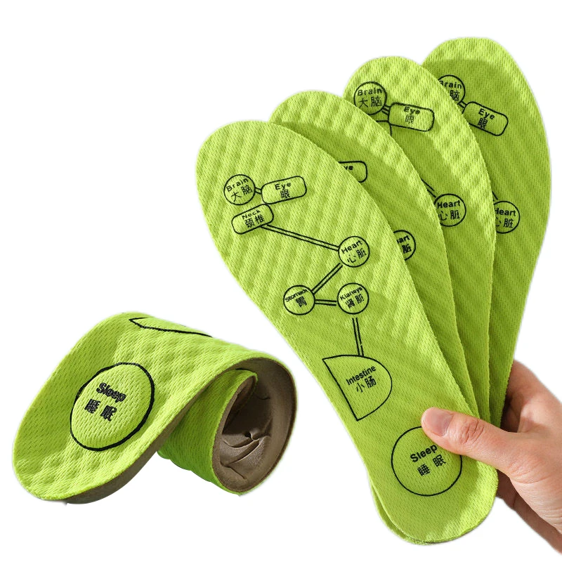 

Стельки для акупрессуры для мужчин и женщин, 2023, мягкие дышащие спортивные вкладыши, впитывающие пот дезодорирующие стельки, прокладки для обуви
