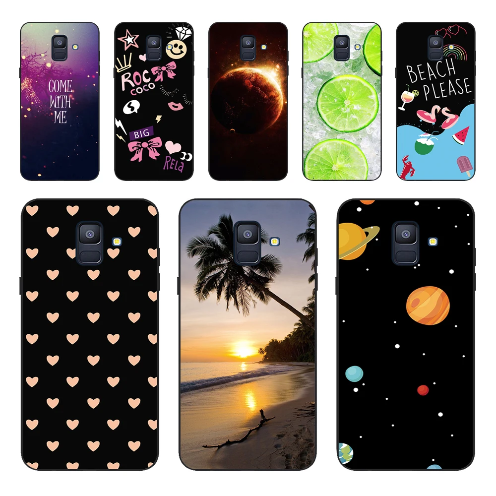 Floral Case For Samsung A6 2018 Cover A 6 A600F Soft Silicone Tpu Phone Case For Samsung Galaxy A6 Plus 2018 A605 A605F Case Cat